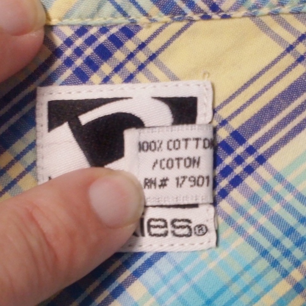 Rockies Vintage Western Shirt Women’s XL Blue Plaid Pearl Snap Coastal Cowgirl - Picture 12 of 12
